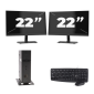 Atrust t176 USFF - Intel Atom x5-E8000 - 8GB RAM - 256GB SSD - Windows 11 + 2x 22 palců Monitor
