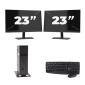 Atrust t176L USFF - Intel Atom x5-E8000 - 8GB RAM - 256GB SSD - Windows 11 + 2x 23 palců Monitor