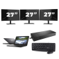 Dell Latitude 3310 - Intel Core i3-8e generace - 13 palců - 8 GB RAM - 256 GB SSD - Windows 11 Home + 3x 27palcový monitor