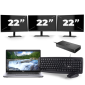 Dell Latitude 5411 - Intel Core i5-10th Generation - 14 palců - 16 GB RAM - 256 GB SSD - Windows 11 + 3x 22 palcový monitor
