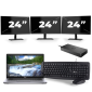 Dell Latitude 5411 - Intel Core i5-10th Generation - 14 palců - 16 GB RAM - 256 GB SSD - Windows 11 + 3x 24 palců monitor