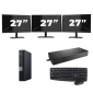 Dell OptiPlex 7070 Micro USFF – Intel Core i7-9. generace – 8 GB RAM – 256 GB SSD – Windows 11 + 3 x 27palcový monitor