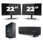 Fujitsu Esprimo Q556/2 USFF - Intel Core i5-7th Generation - 8 GB RAM - 256 GB SSD - Windows 11 + 2x 22 palců monitor