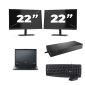 Fujitsu Lifebook E5410 - Intel Core i5-10th Generation - 14 palců - 16 GB RAM - 256 GB SSD - Windows 11 Home + 2x 22 palcový monitor