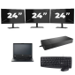 Fujitsu Lifebook E5410 - Intel Core i5-10th Generation - 14 palců - 16 GB RAM - 256 GB SSD - Windows 11 Home + 3x 24 palcový monitor
