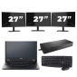 Fujitsu LIFEBOOK E5410 - Intel Core i5-10e generace - 14 palců - 8 GB RAM - 256 GB SSD - Windows 11 Home + 3x 27palcový monitor