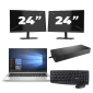 HP Elitebook 830 G7 - Intel Core i7-10th Generation - 13 palců - 16 GB RAM - 256 GB SSD - Windows 11 + 2x 24 palcový monitor