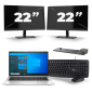HP EliteBook 830 G8 - Intel Core i5 11. generace - 13 palců - 16GB RAM - 256GB SSD - Windows 11 + 2x Monitor 22 palců