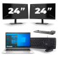 HP EliteBook 830 G8 - Intel Core i5 11. generace - 13 palců - 16GB RAM - 256GB SSD - Windows 11 + 2x Monitor 24 palců