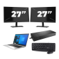 HP EliteBook 830 G8 - Intel Core i5 11. generace - 13 palců - 16GB RAM - 256GB SSD - Windows 11 Home + 2x Monitor 27 palců