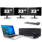 HP EliteBook 840 G8 - Intel Core i7 11. generace - 14 palců - 16GB RAM - 256GB SSD - Windows 11 + 3x Monitor 22 palců