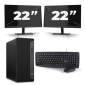 HP Eliteedesk 800 G6 Tower - Intel Core i5-10e Generation - 16 GB RAM - 256 GB SSD - Windows 11 + 2x 22 palcový monitor