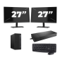 HP EliteDesk 800 G6 Tower – Intel Core i3-10. generace – 8 GB RAM – 256 GB SSD – Windows 11 + 2x 27palcový monitor