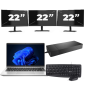 HP ProBook 440 G9 - Intel Core i3 12. generace - 14 palců - 16GB RAM - 256GB SSD - Windows 11 + 3x Monitor 22 palců
