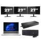 HP ProBook 440 G9 - Intel Core i3 12. generace - 14 palců - 16GB RAM - 256GB SSD - Windows 11 Home + 3x Monitor 27 palců