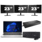 HP ProBook 445 G8 - AMD Ryzen 3 5400U - 14 palců - 16GB RAM - 256GB SSD - Windows 11 + 3x Monitor 23 palců