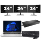HP ProBook 445 G8 - AMD Ryzen 3 5400U - 14 palců - 16GB RAM - 256GB SSD - Windows 11 + 3x Monitor 24 palců