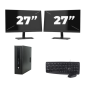 HP ProDesk 600 G2 USFF - Intel Core i7-6. generace - 8 GB RAM - 256 GB SSD - Windows 11 + 2x 27palcový monitor