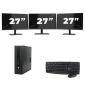 HP ProDesk 600 G2 USFF - Intel Core i7-6. generace - 8 GB RAM - 256 GB SSD - Windows 11 + 3x 27palcový monitor
