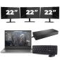 HP ZBook Firefly 15 G7 - Intel Core i7-10th Generation - 15 palce - 16 GB RAM - 256 GB SSD - Windows 11 + 3x 22 palcový monitor