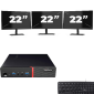 Lenovo ThinkCentre M700 USFF - Intel Core i3-6. Generace - 8GB RAM - 256GB SSD - Windows 11 + 3x 22 palec Monitor