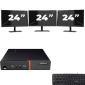 Lenovo ThinkCentre M700 USFF - Intel Core i5-6. Generace - 8GB RAM - 256GB SSD - Windows 11 + 3x 24 palec Monitor