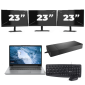 Lenovo ThinkPad T14 Gen 1 - AMD Ryzen 5 PRO 4650U - 14 palců - 8 GB RAM - 256 GB SSD - Windows 11 Home + 3x 23palcový monitor