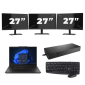Lenovo ThinkPad X13 - Intel Core i5-10e generace - 13 palců - 8 GB RAM - 256 GB SSD - Windows 11 Home + 3x 27palcový monitor
