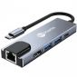 USB-C až HDMI 4K + Ethernet + USB 3.0 (x2) + USB-C Adaptér