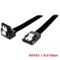 SATA 3 kabel, 6Gbps, 45cm, s 90° konektorem