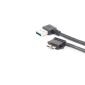 Pravoúhlý konvertorový kabel USB 3.0 na pravoúhlý Micro USB B 3.0, 27 cm