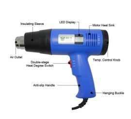 Víceúčelová horkovzdušná pistole 1600W LCD displej BST-8016