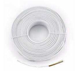 Cableexpert Beige Plochý telefonní kabel, opletený drát, 100 metrů