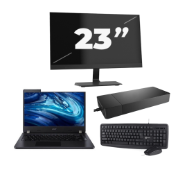 Acer TravelMate P214-54 - Intel Core i3-12e Generatie - 14 inch - 16GB RAM - 512GB SSD - Windows 11 Home + 1x 23 inch Monitor