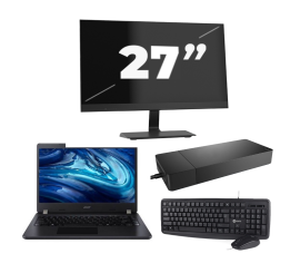 Acer TravelMate P214-54 - Intel Core i3-12e Generatie - 14 inch - 16GB RAM - 512GB SSD - Windows 11 Home + 1x 27 inch Monitor