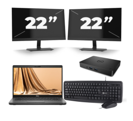 Dell Latitude 5401 - Intel Core i7-9st Generation - 14 palců - 16 GB RAM - 256 GB SSD - Windows 11 + 2x 22 palcový monitor