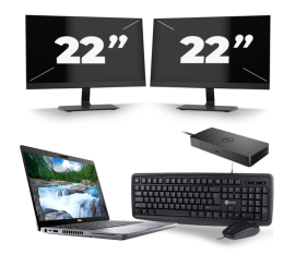 Dell Latitude 5410 - Intel Core i5-10th Generation - 14 palců - 16 GB RAM - 256 GB SSD - Windows 11 + 2x 22 palcový monitor
