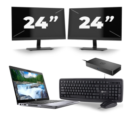 Dell Latitude 5410 - Intel Core i5-10th Generation - 14 palců - 16 GB RAM - 256 GB SSD - Windows 11 + 2x 24 palcový monitor