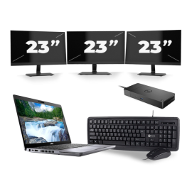 Dell Latitude 5410 - Intel Core i5-10th Generation - 14 palců - 16 GB RAM - 256 GB SSD - Windows 11 + 3x 23 palcový monitor