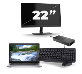 Dell Latitude 5411 - Intel Core i7-10th Generation - 14 palců - 16 GB RAM - 256 GB SSD - Windows 11 + 1x 22 palcový monitor
