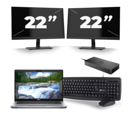 Dell Latitude 5411 - Intel Core i5-10th Generation - 14 palců - 16 GB RAM - 256 GB SSD - Windows 11 + 2x 22 palcový monitor