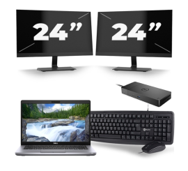 Dell Latitude 5411 - Intel Core i5-10th Generation - 14 palců - 16 GB RAM - 256 GB SSD - Windows 11 + 2x 24 palců monitor
