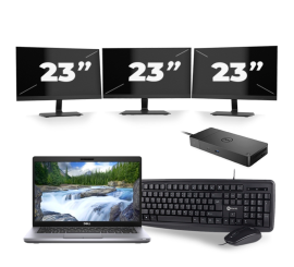 Dell Latitude 5411 - Intel Core i5-10th Generation - 14 palců - 16 GB RAM - 256 GB SSD - Windows 11 + 3x 23 palcový monitor