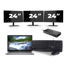 Dell Latitude 5411 - Intel Core i5-10th Generation - 14 palců - 16 GB RAM - 256 GB SSD - Windows 11 + 3x 24 palců monitor
