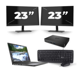 Dell Latitude 7300 - Intel Core i5-8th Generation - 13 palců - 16 GB RAM - 256 GB SSD - Windows 11 + 2x 23 palcový monitor