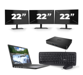 Dell Latitude 7300 - Intel Core i5-8th Generation - 13 palců - 16 GB RAM - 256 GB SSD - Windows 11 + 3x 22 palcový monitor