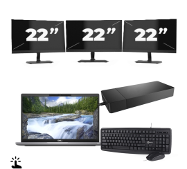 Dell Latitude 7320 - Intel Core i5-11st Generation - 13 palců - dotyk - 16 GB RAM - 256 GB SSD - Windows 11 Home + 3x 22 palcový monitor