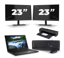 Dell Latitude 7490 - Intel Core i7-8th Generation - 14 palců - 16 GB RAM - 256 GB SSD - Windows 11 + 2x 23 palcový monitor