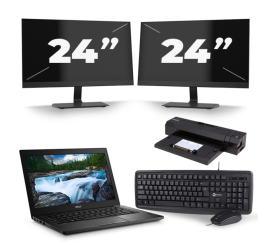 Dell Latitude 7490 - Intel Core i7-8th Generation - 14 palců - 16 GB RAM - 256 GB SSD - Windows 11 + 2x 24 palcový monitor