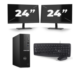 Dell Optiplex 7080 USFF - Intel Core i5-10th Generation - 16 GB RAM - 256 GB SSD - Windows 11 + 2x 24 palcový monitor